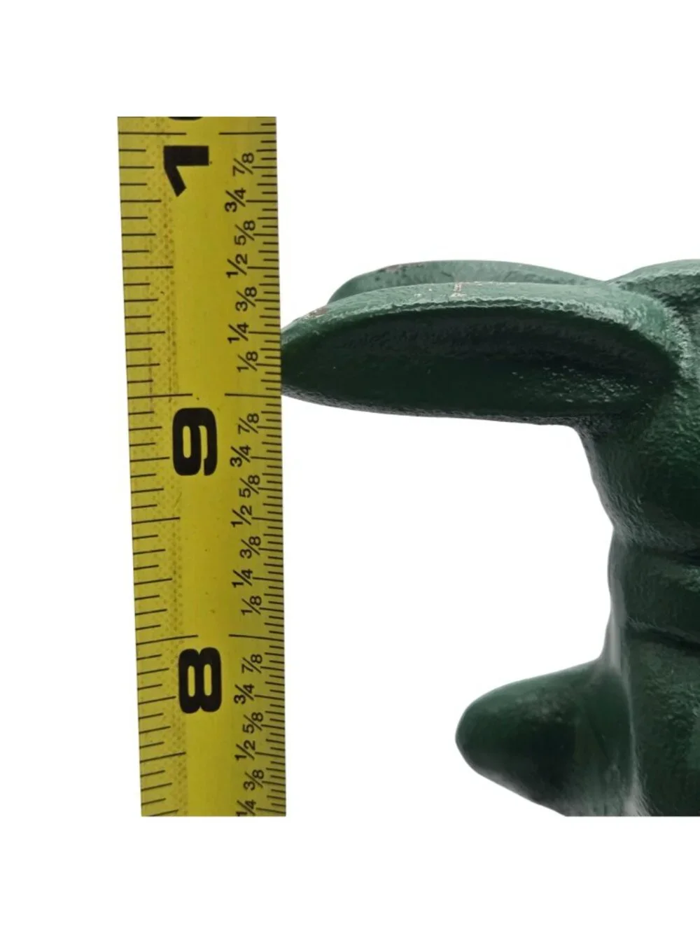 Cast Iron Green Rabbit With Lantern Statue Tealight Holder Cottagecore Farmhouse